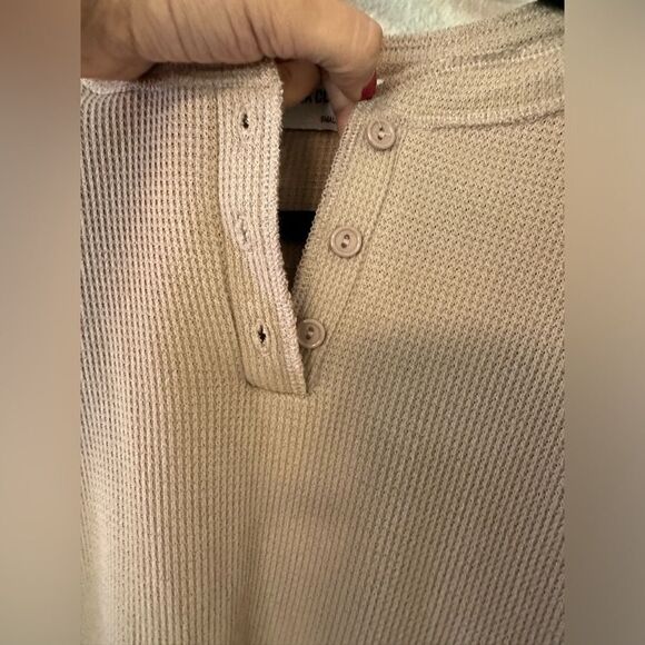 LNA Malo Waffle Henley Sz S Taupe - Picture 7 of 8
